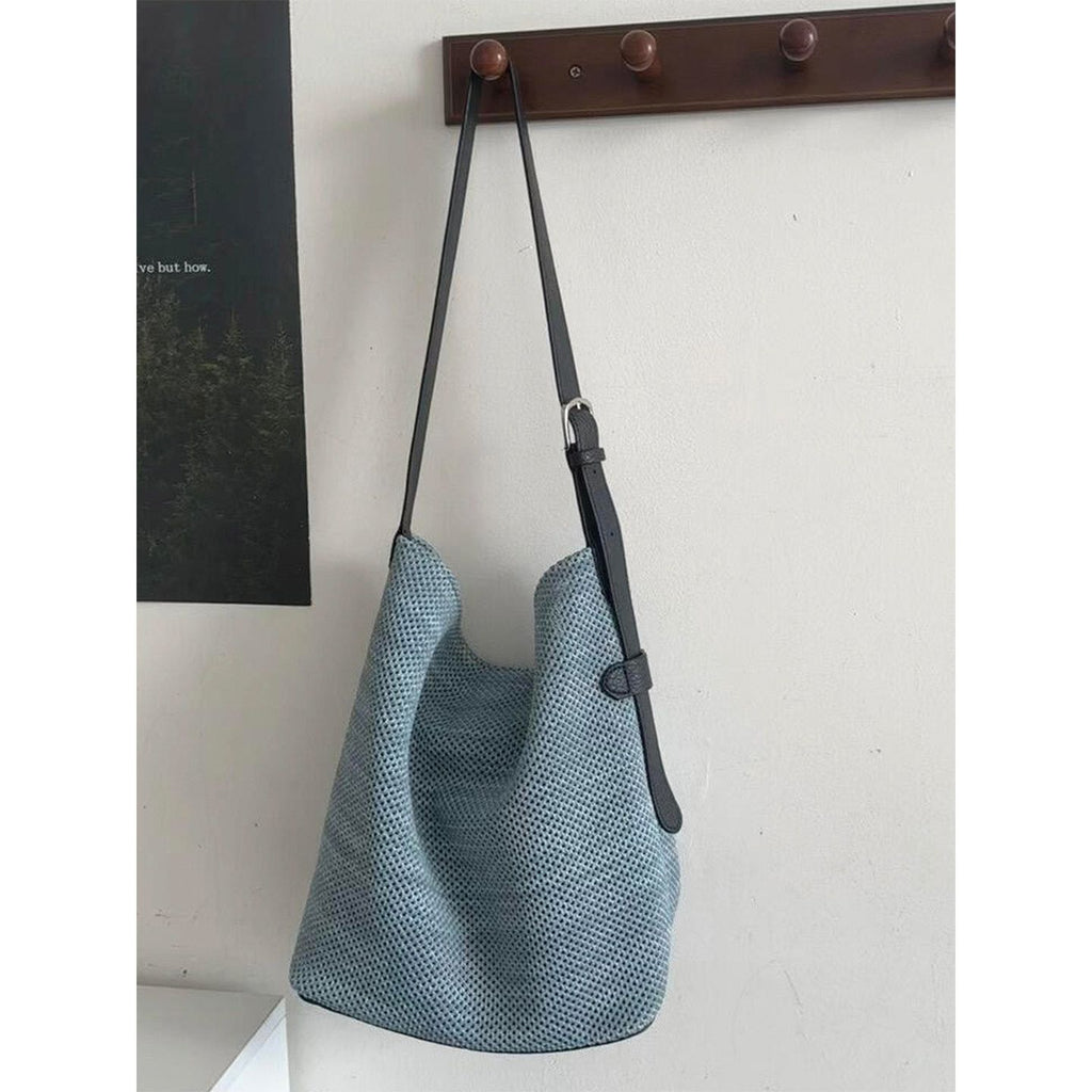Women Flyknit Mesh Shoulder Tote Bag, Large Capacity Hobo Bag