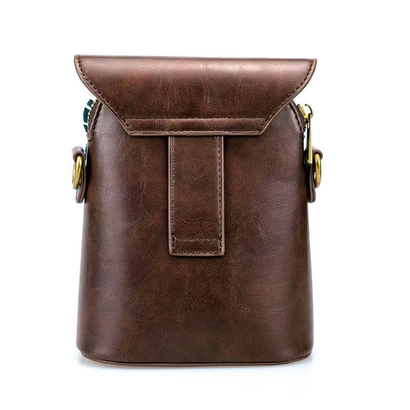 Vintage Owl Mini Crossbody Bag, Unique Retro PU Leather Small Shoulder Phone Purse for Women