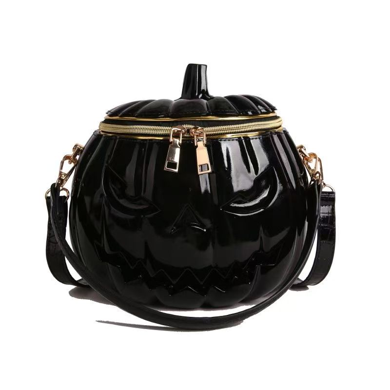 Halloween Pumpkin Crossbody Bag, Novelty 3D Jack-o'-Lantern Shoulder Purse for Holiday Party