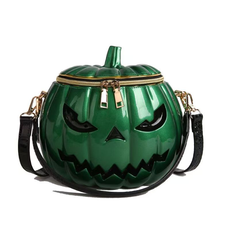 Halloween Pumpkin Crossbody Bag, Novelty 3D Jack-o'-Lantern Shoulder Purse for Holiday Party