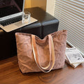 Oversized Quilted Tote Bag, Soft Padded Large Capacity Shoulder Bag for Daily Commute
