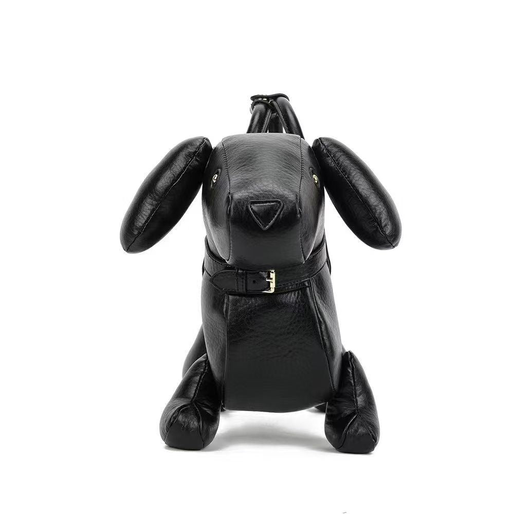 Cute Dachshund Dog Shape Handbag, Novelty PU Animal Crossbody Shoulder Bag