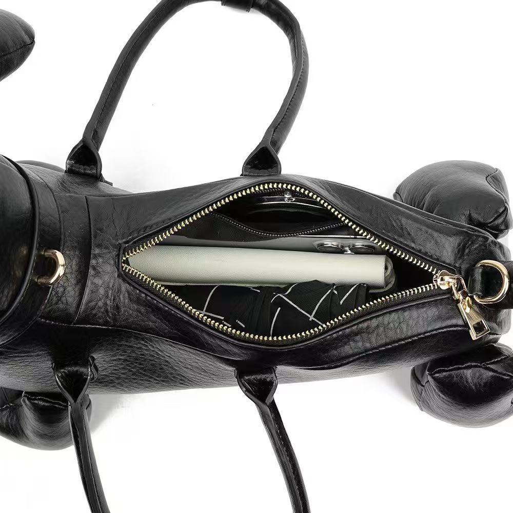 Cute Dachshund Dog Shape Handbag, Novelty PU Animal Crossbody Shoulder Bag